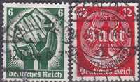 Selos Alemanha Nazi 1933/45-SAAR c/ Suástica, usados 2ª Guerra