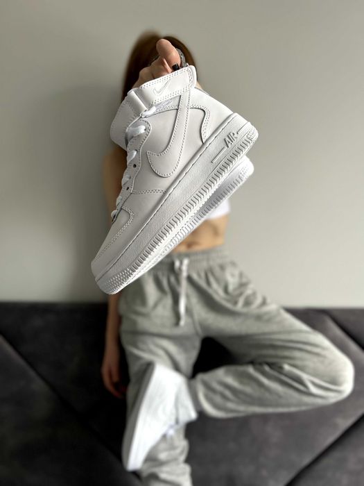 ТОП! Кросівки Найк Аір Форс ВИСОКІ білі 36-44 розміри! Air Force White