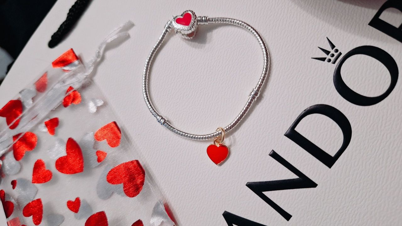 Zawieszka czerwone serduszko charms do Pandora - Prezent na Walentynki
