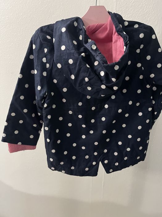 Kurtka wiosenna 86 granatowa w kropki dla dziewczynki