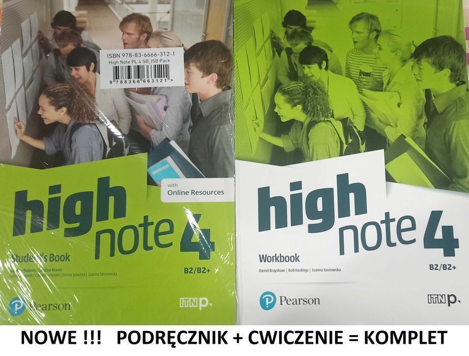 (NOWE) High Note 4 Podręcznik + Ćwiczenia + Benchmark Pearson