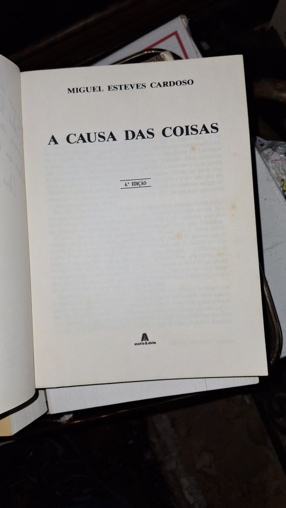 Miguel Esteves Cardoso a causa das coisas livro 6 edição