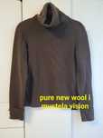 Czekoladowy wełniany sweter golf roz 34/XXS Escada premium