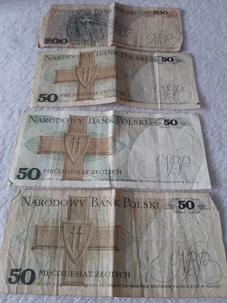 Stare banknoty z czasów PRL - 4 sztuki