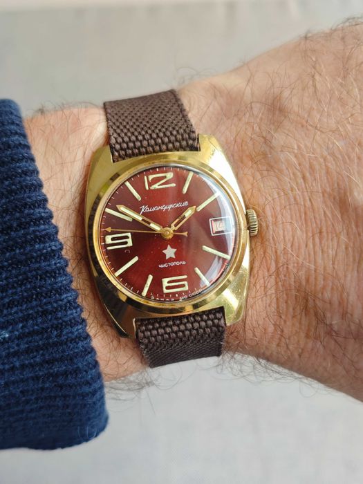 STOP-SEKUNDA wojskowy KOMANDIRSKIJE zegarek mechaniczny KOMANDIR retro