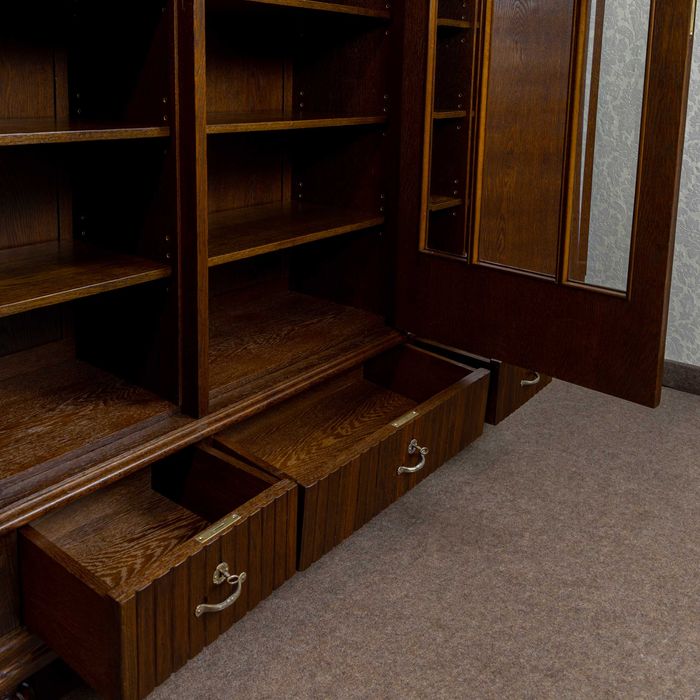 Stara trzydrzwiowa biblioteka antyk dębowa lata 20 regał