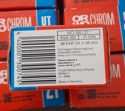 ORWO CHROM UT21 klisze pozytywowe - slajdy przeterminowane