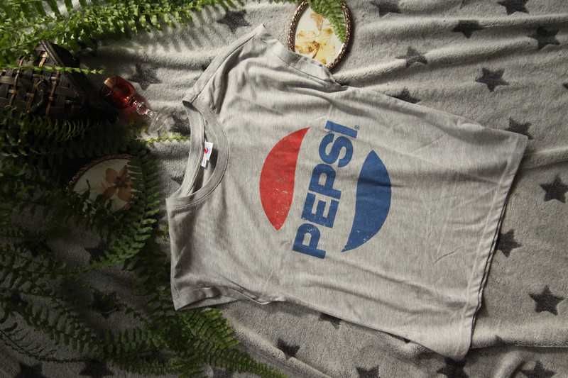 oryginalna t-shirt Bluzka koszulka pepsi coca cola szara letnia S