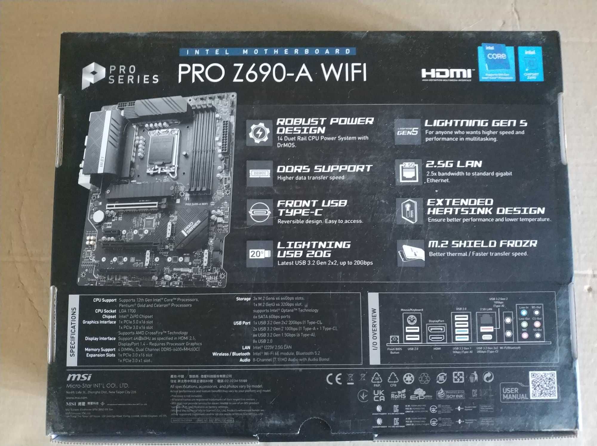 MSI PRO Z690-A WIFI | Intel Core i7-12700F | 32GB DDR5 5600 | LGA 1700