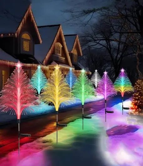 Садовий світильник Ялинка на сонячній панелі (набір 2 шт)