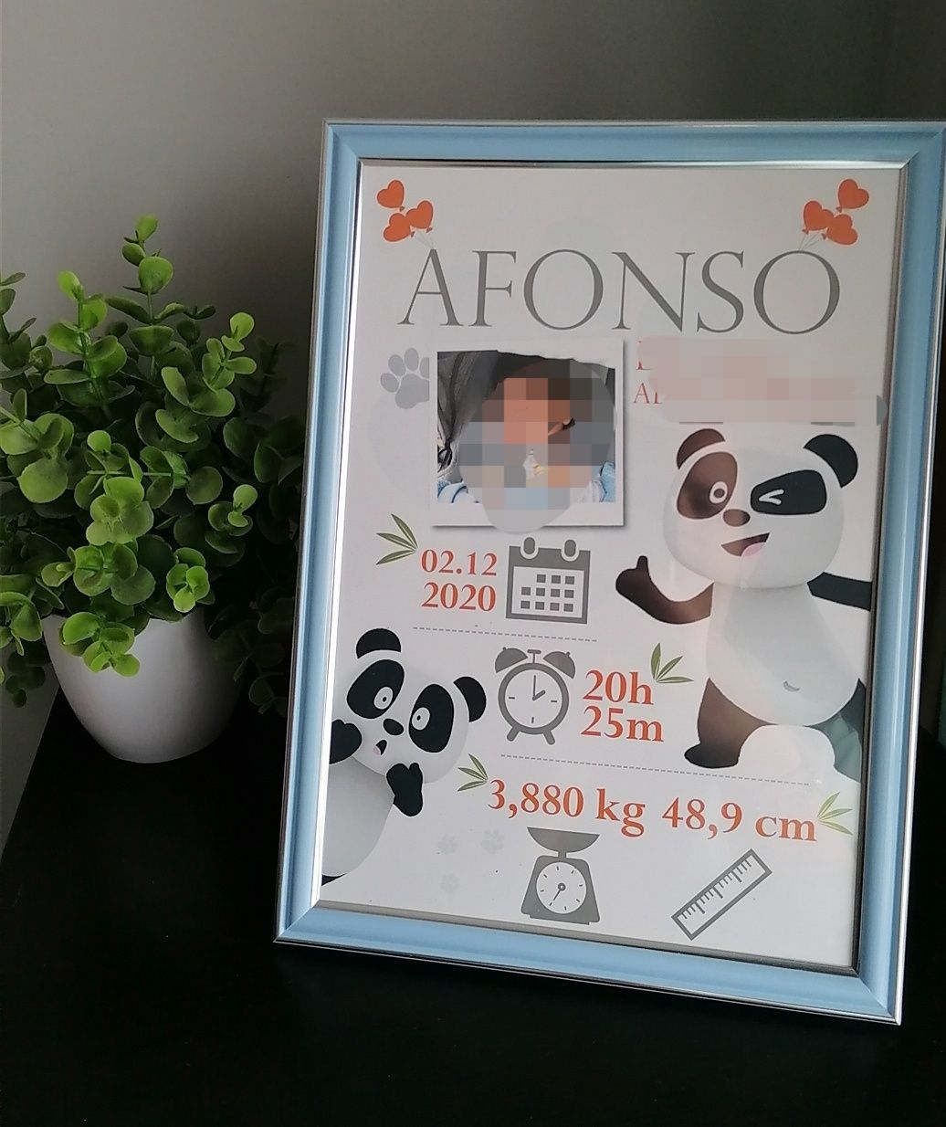 Quadro nascimento personalizado