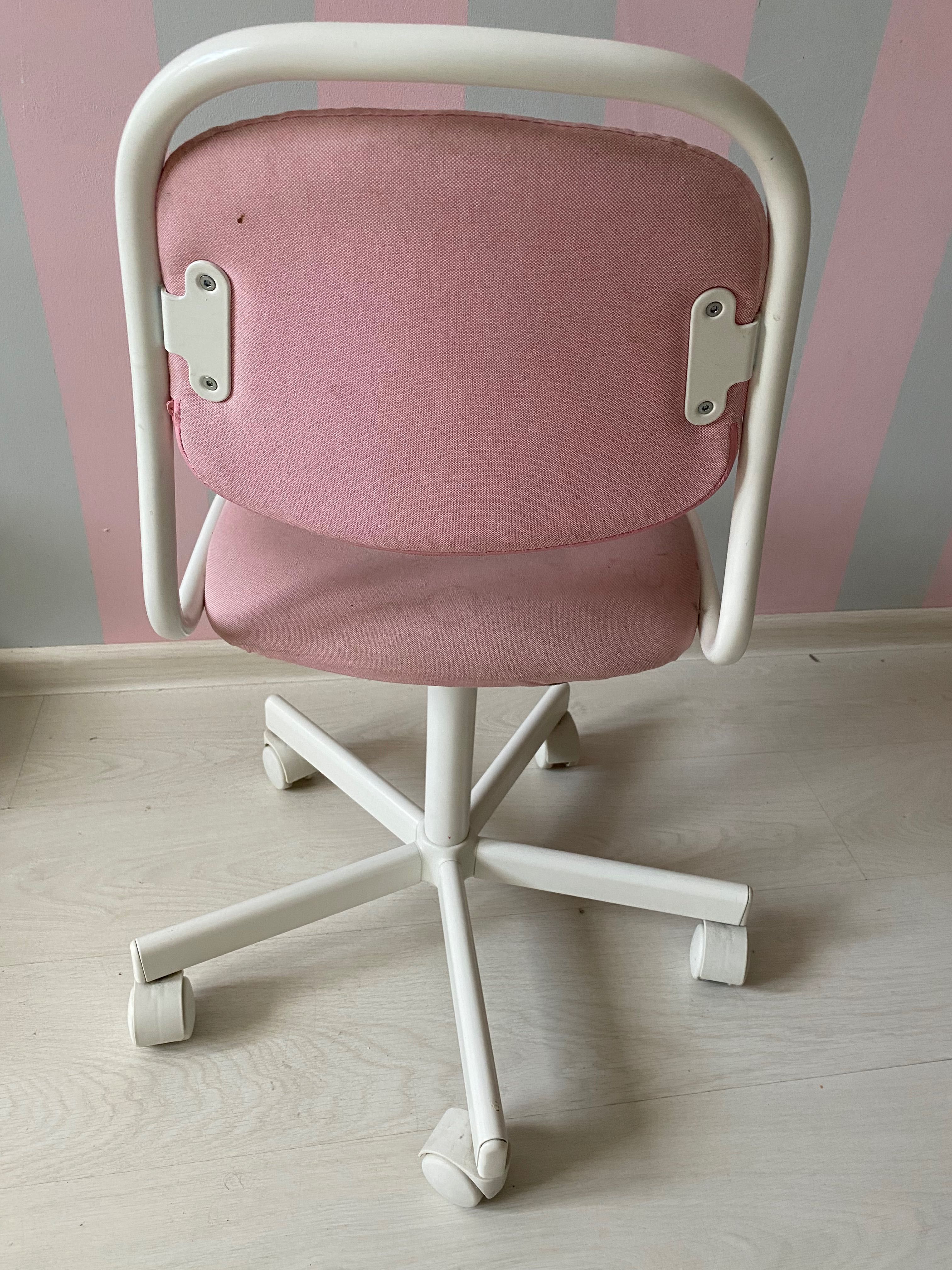 Dziecięce krzesło biurowe, biały/Vissle różowy IKEA