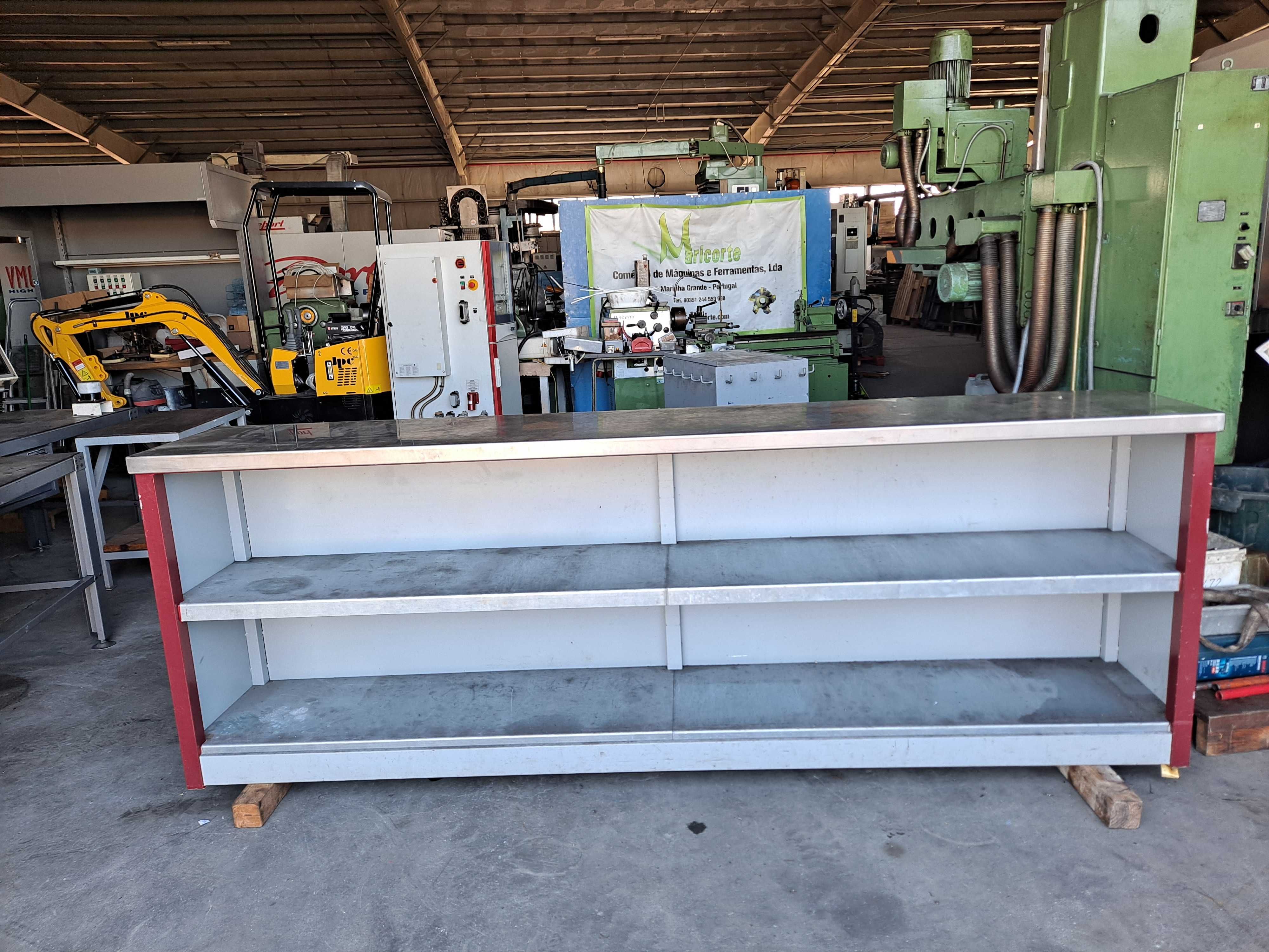 Bancada Mesa Balcao Varios Tamanhos de Metal Madeira Inox Ferro