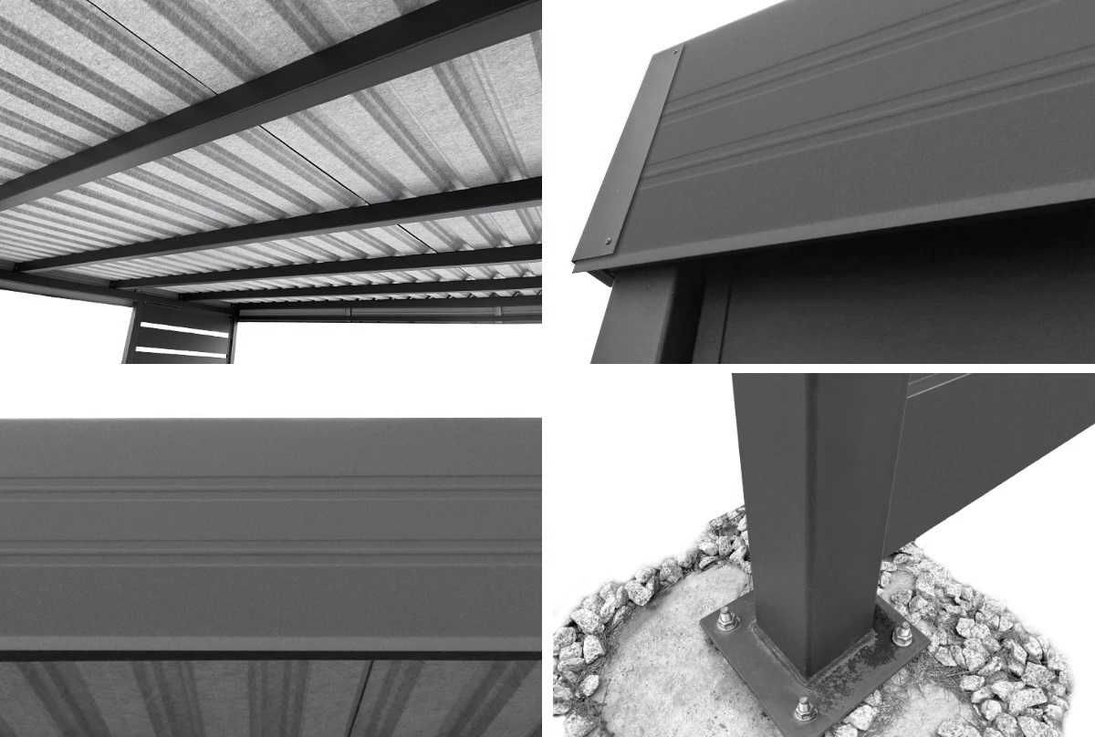 Carport 6x6 Nowoczesna Wiata Garażowa 1m² Altana Zadaszenie Garaż