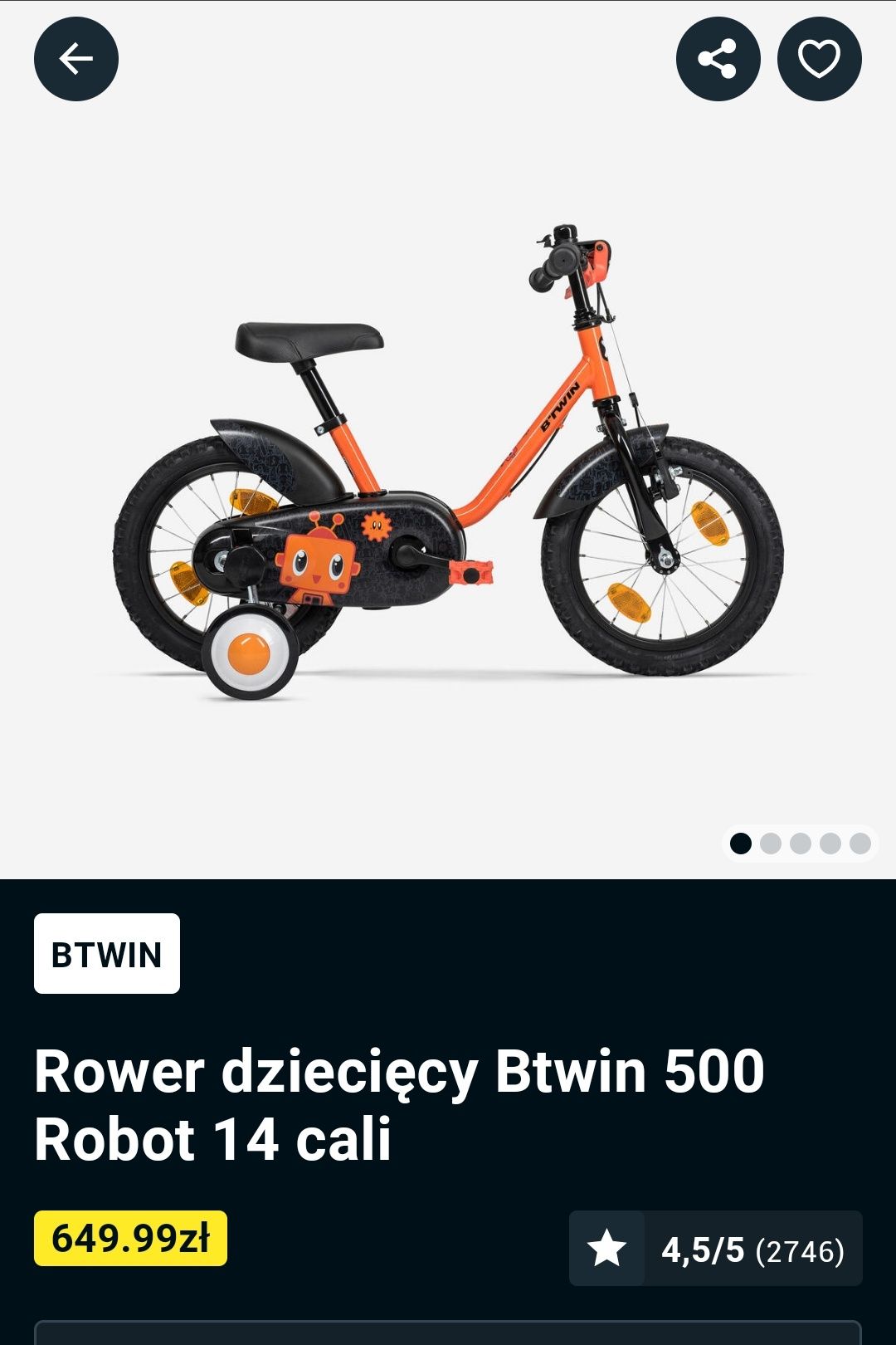 Rower dziecięcy BTwin 500 14cali