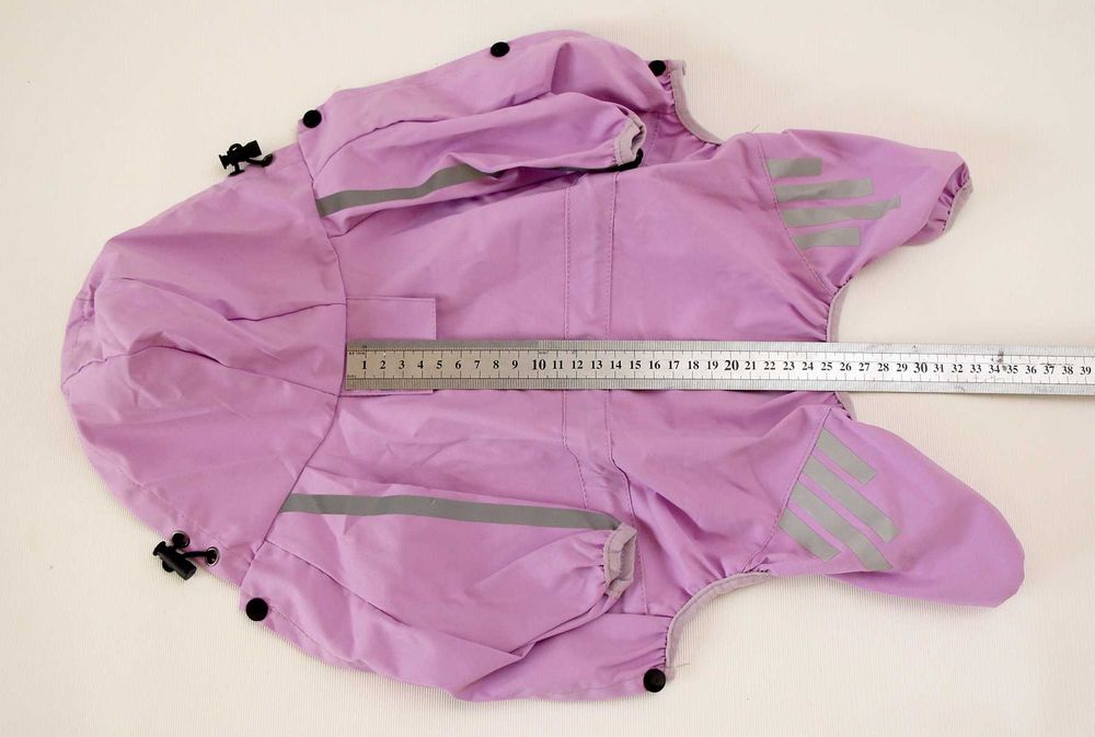 Одяг вітровка дощовик комбінезон для собак із капюшоном S фіолетовий