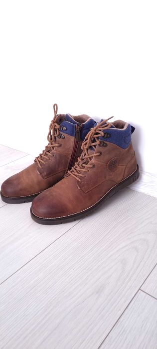 Брендовые мужские зимние кожаные ботинки