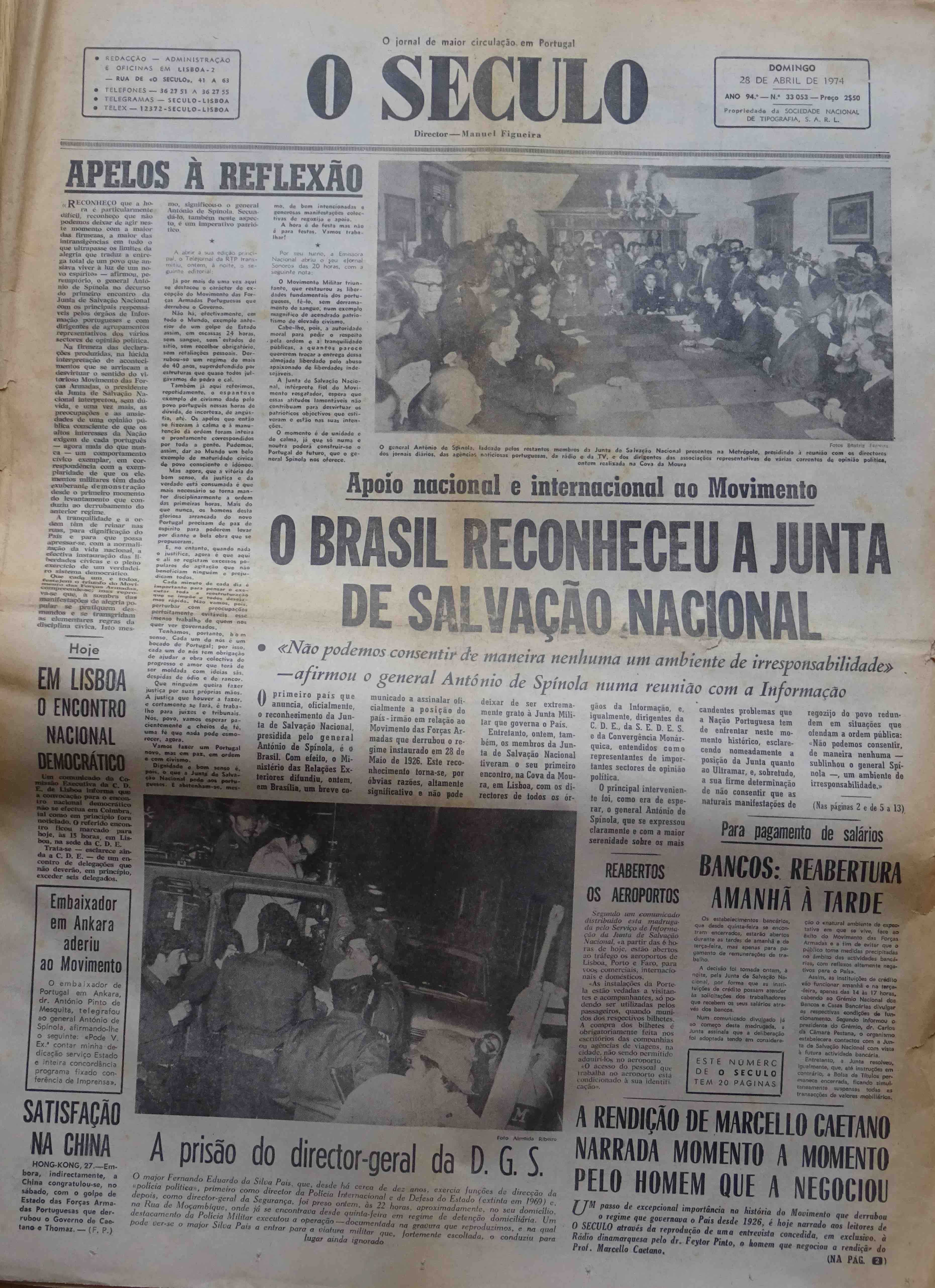 O Século de 28 de abril de 1974