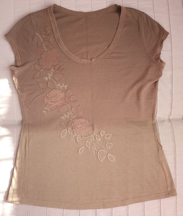 Bawełniana bluzka damska z aplikacja r. 42