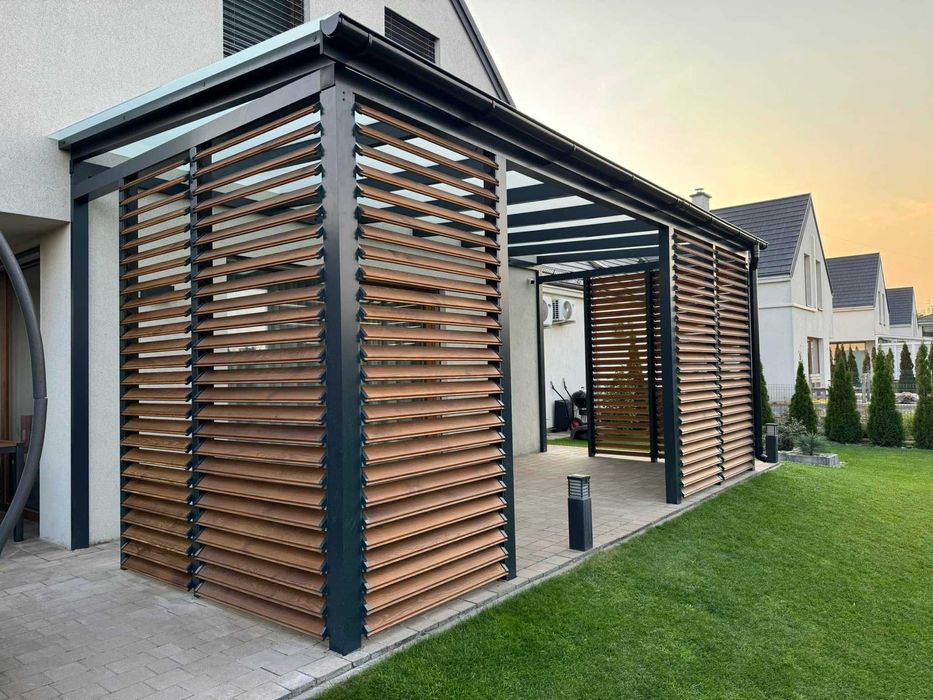 Uchwyt antracyt żaluzje drewniane ruchome deseczki tarasowe producent