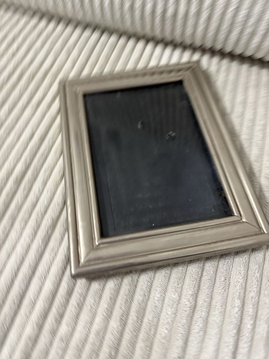 Metalowa stebrna ramka vintage