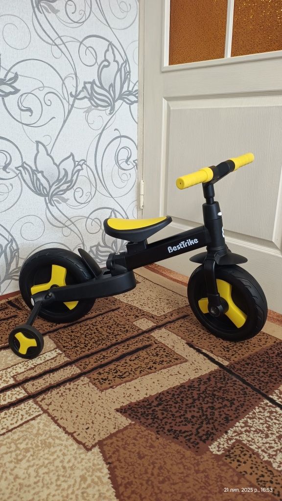 Біговел Besttrike 3 в 1, з ручкою і педалями, велосипед дитячий