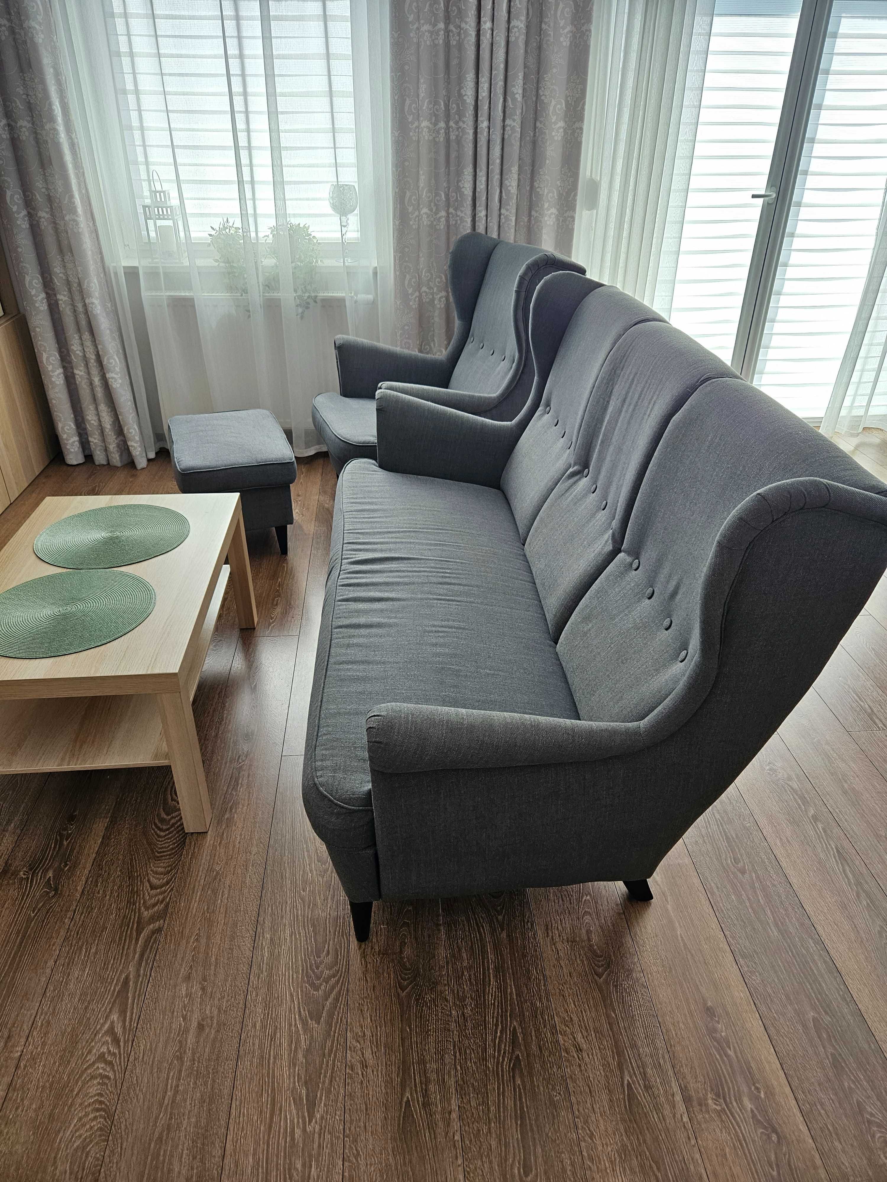 Sofa 3 osobowa IKEA STRANDMON, ciemnoszara