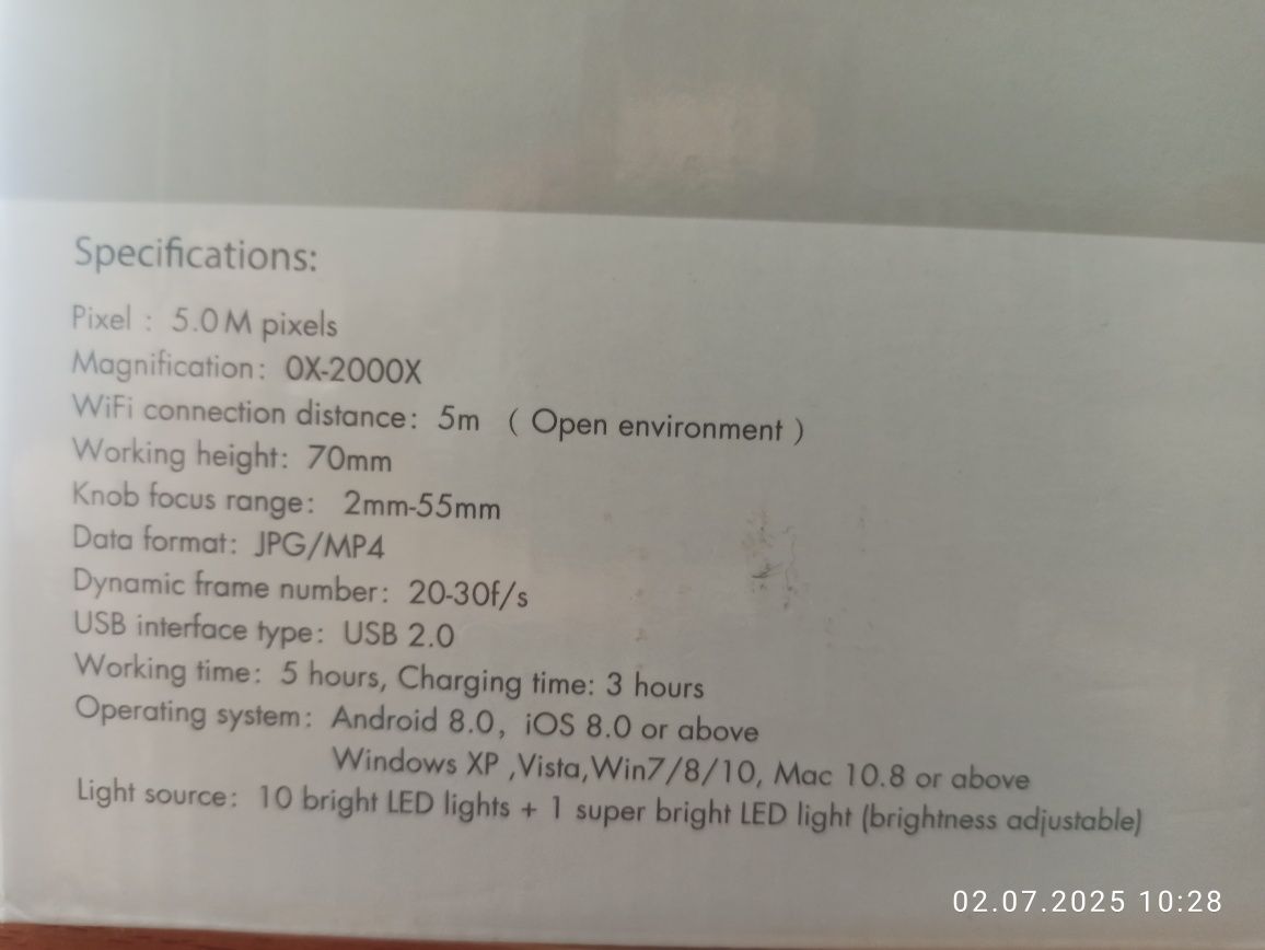 Używany mikroskop wi-fi w dobrym stanie