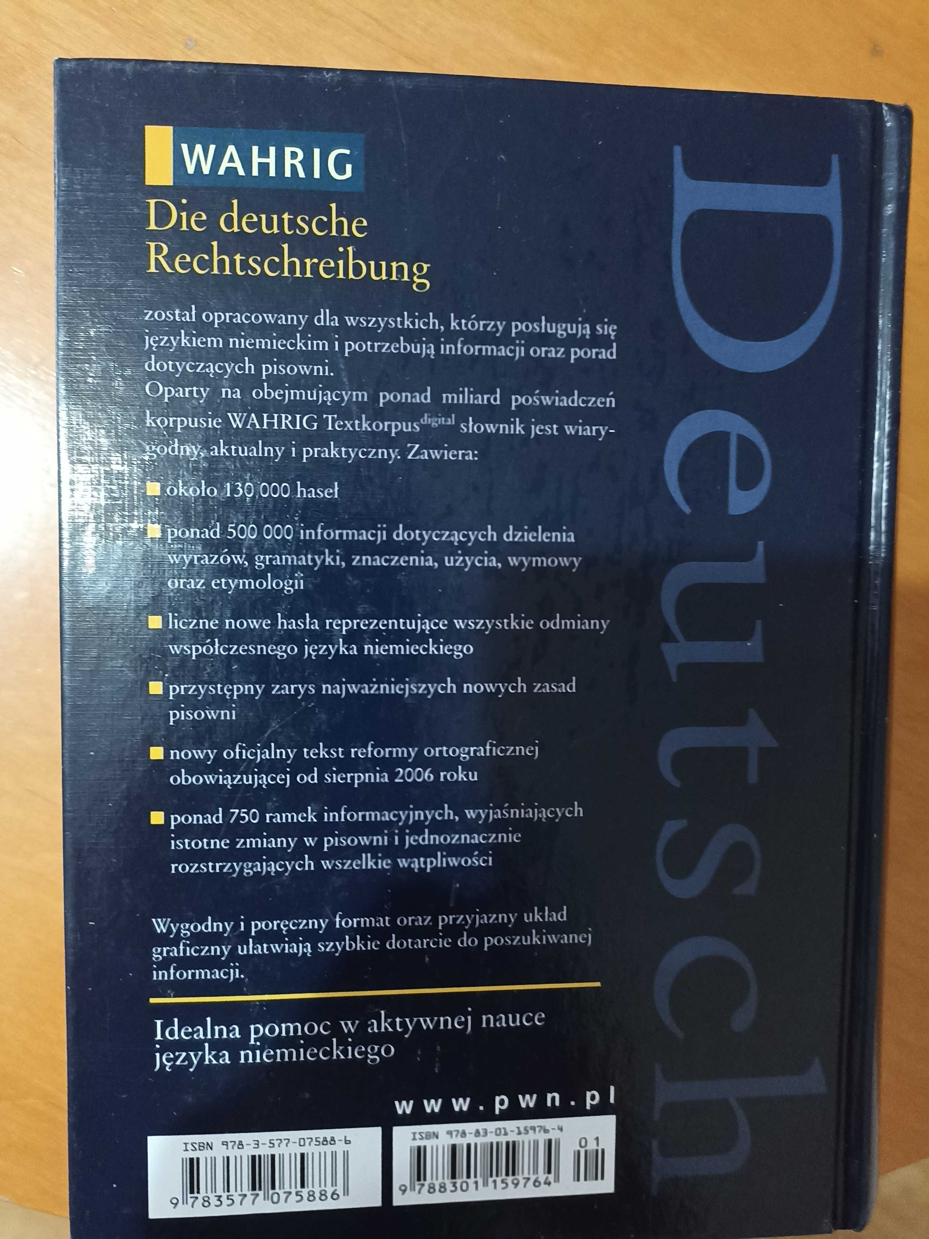 Słownik języka niemieckiego "Die deutsche Rechtschreibung" PWN