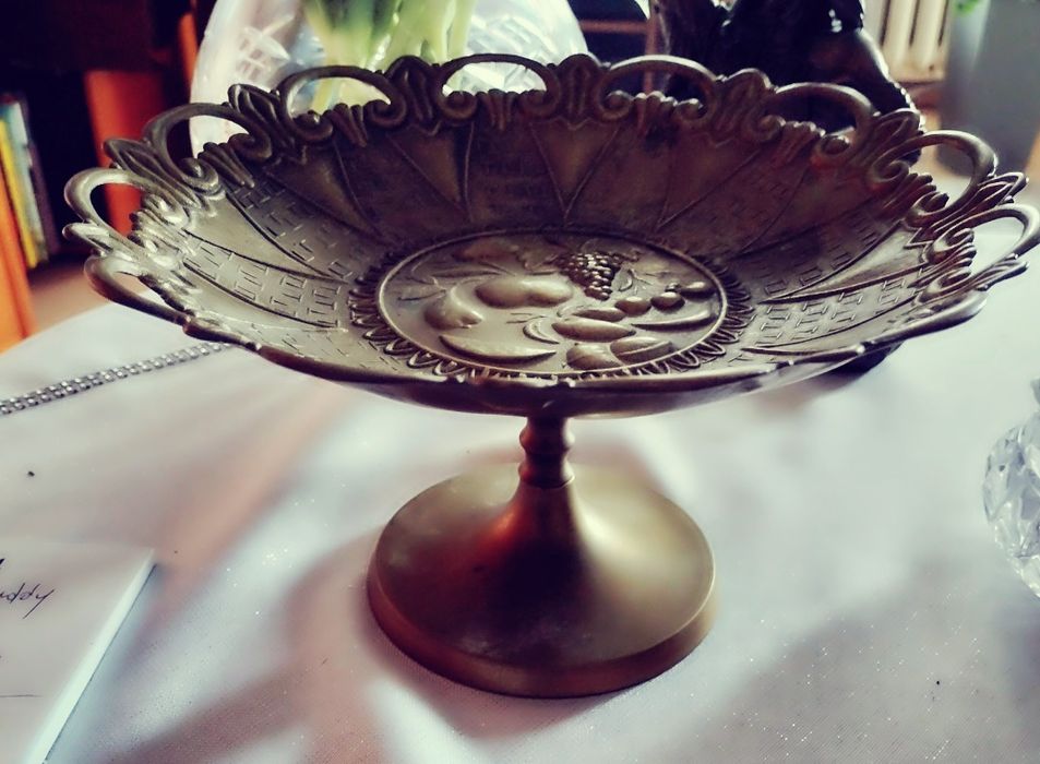 Mosiężna patera średnica 24 cm