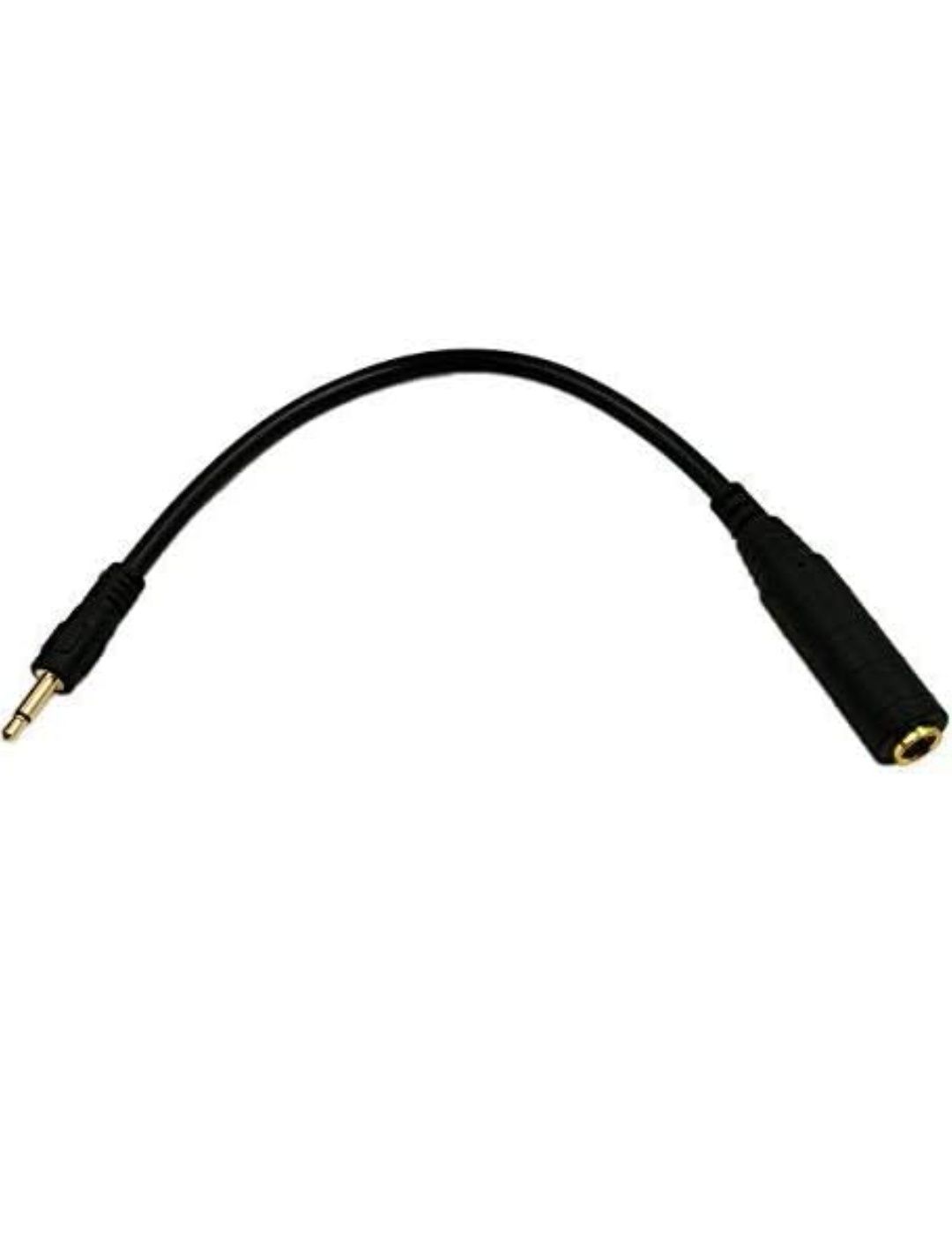 Kabel audio 6,35 mm żeński na męski 3,5 mm, pozłacany 2-biegunowy 3,5