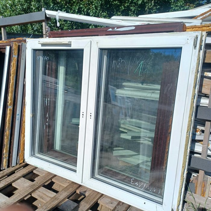 Okna używane pcv z demontażu białe brąz, wiele rozmiarów