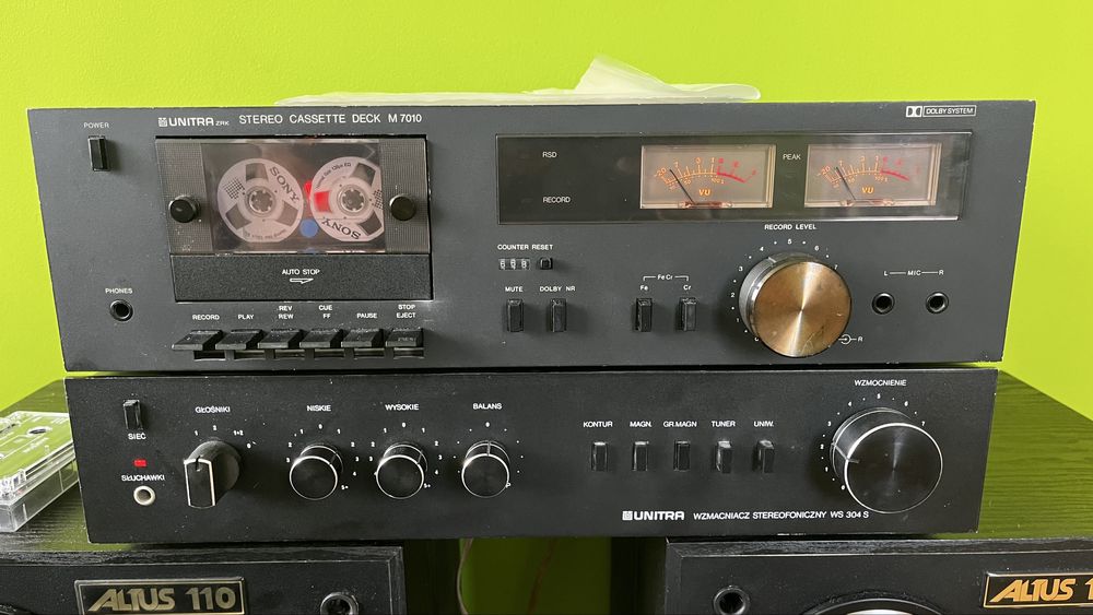 Zestaw stereo Unitra wzmacniacz WS304S deck M7010
