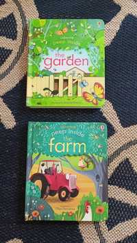 Usborne peep inside garden farm angielski dla dzieci
