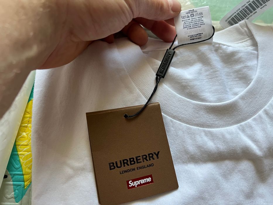 Koszulka Supreme x Burberry box logo biała Mka