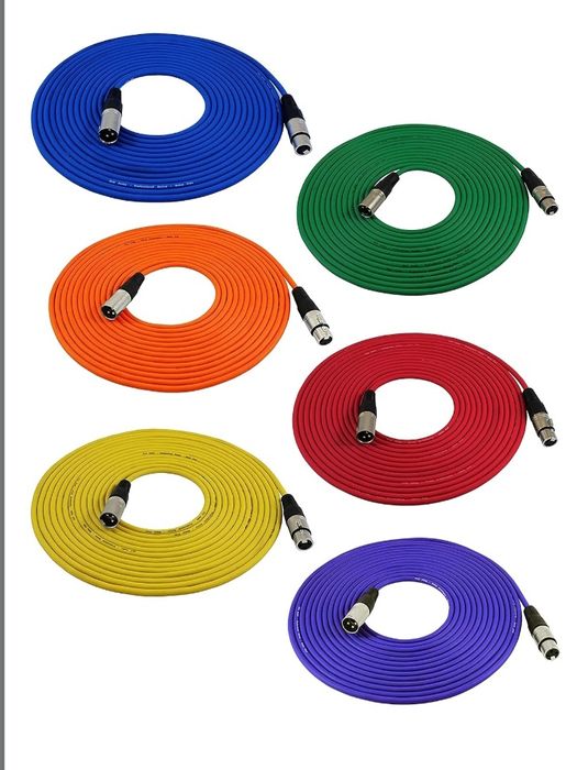 Kabel mikrofonowy XLR GLS Audio – męski i żeński, 7,6 m, 6-pak