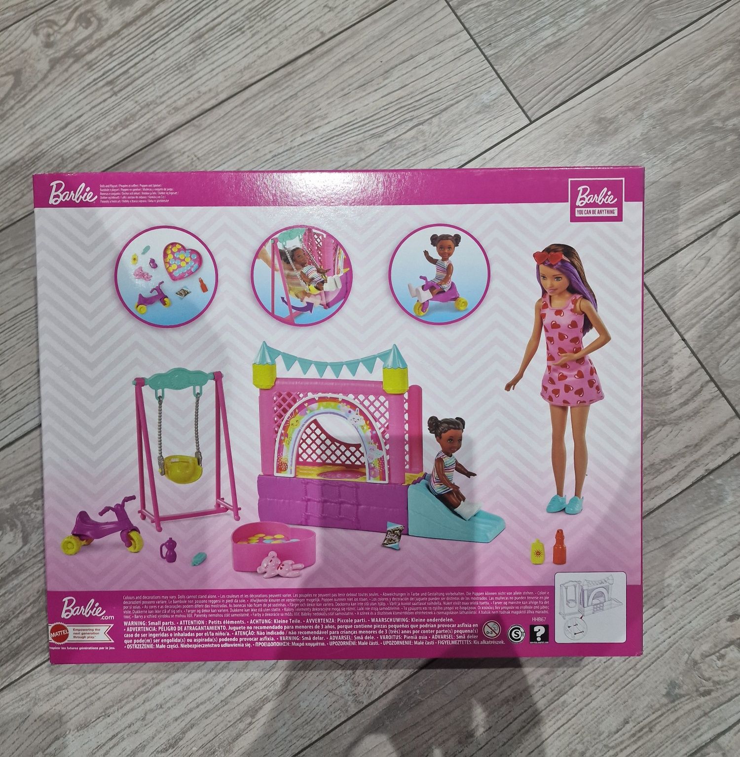 Barbie Opiekunka Skipper Dmuchany zamek ZESTAW HHB67