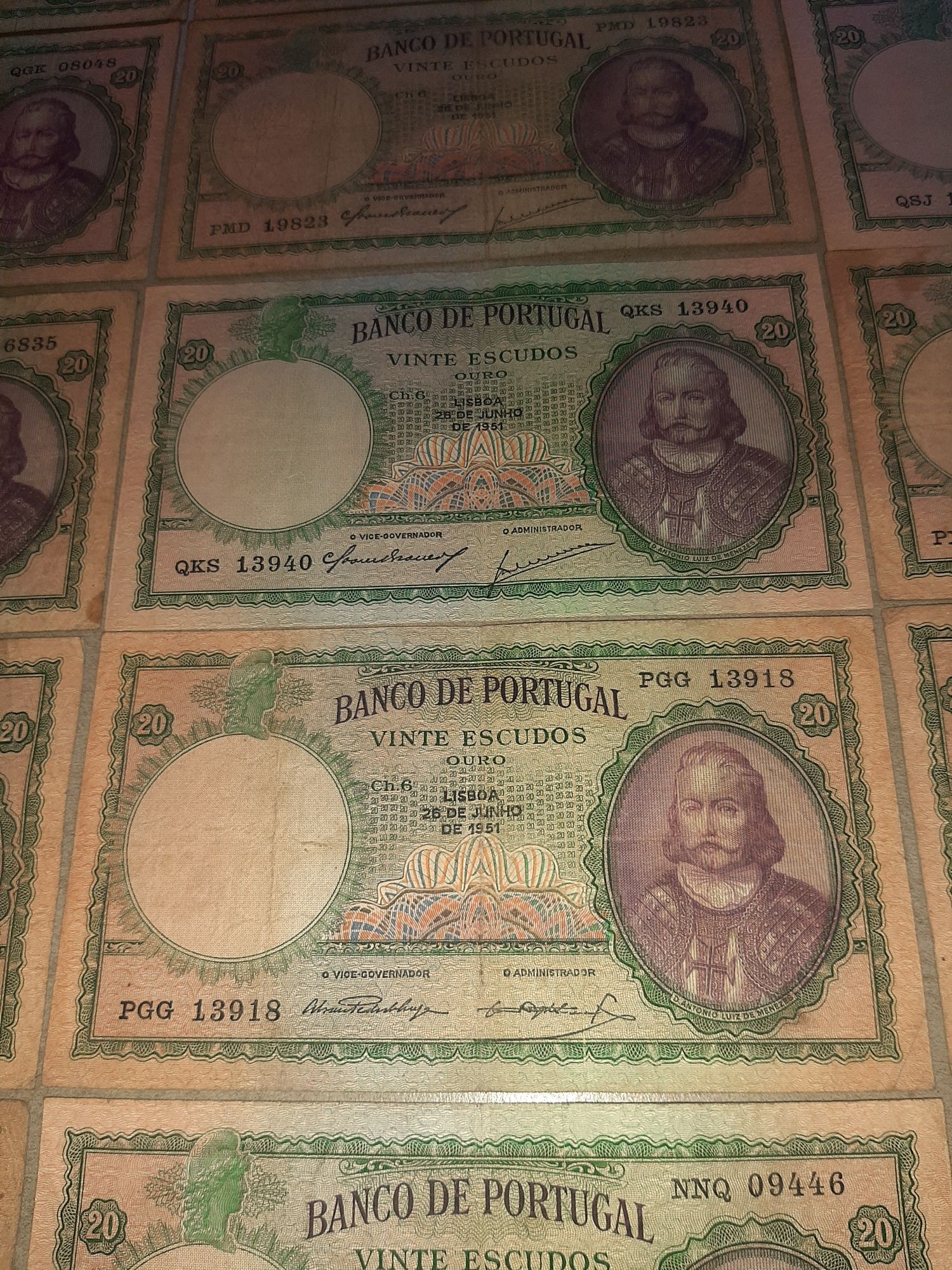 Notas de 20 Escudos Ano 1951 São 32