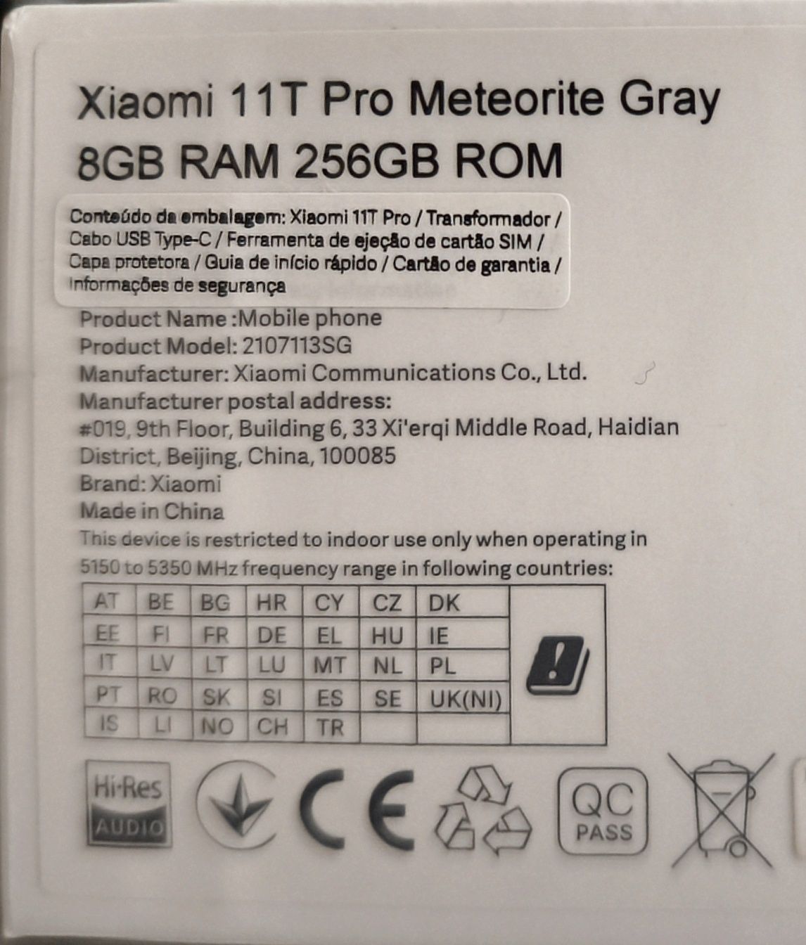 Xiaomi 11T Pro 256Gb 5G dual SIM - bem estimado