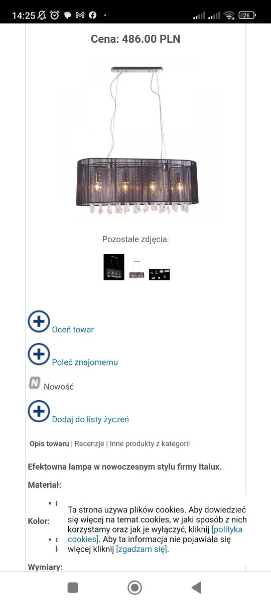 Itallux żyrandol z kryształkami OKAZJA