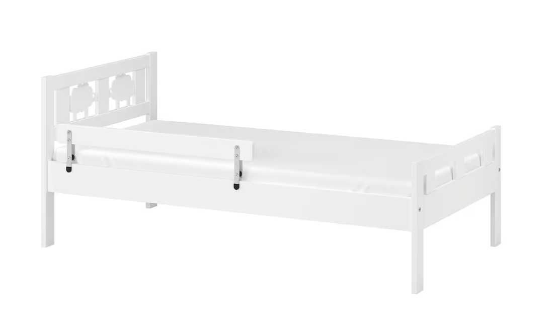 Łóżko dziecięce Kritter Ikea z materacem i prześcieradłami 70x160 cm