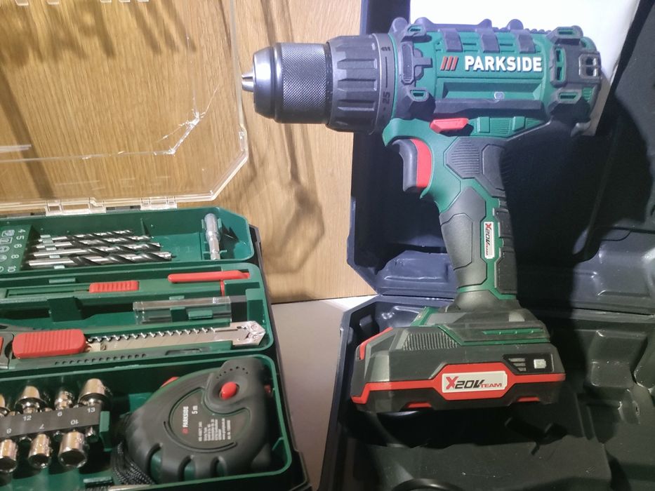 Wiertarko wkrętarka Parkside 20V z akcesoriami nowa kompletna