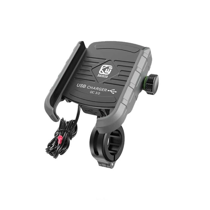 Suporte de Telemóvel para Moto com Carregador Rápido USB 3.0