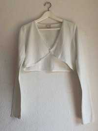 Białe krótkie bolerko/sweterek do sukienek
