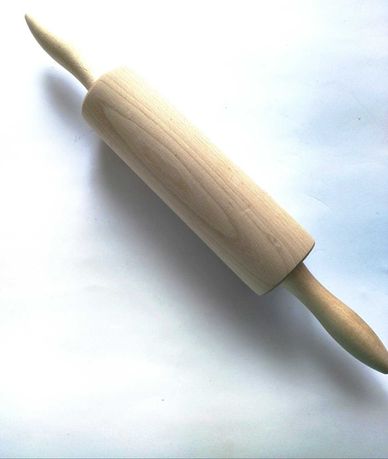 Скалка, качалка дерев'яна з ручками, що обертаються 39 см
