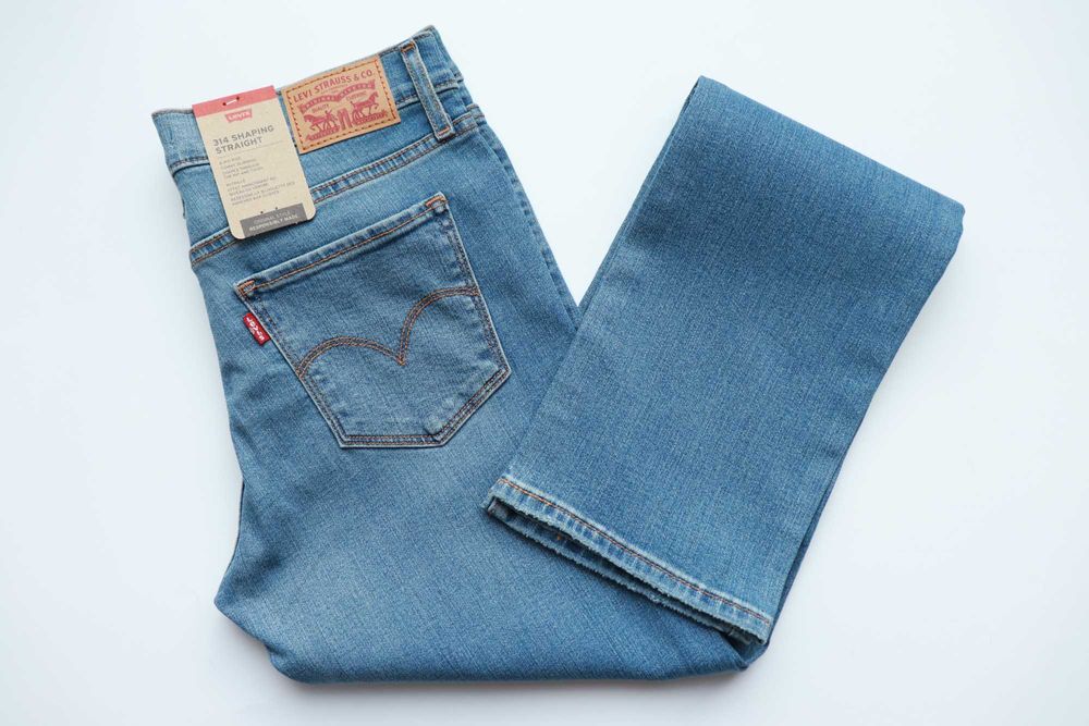 LEVIS 314 W28 L34 damskie spodnie jeansy nowe proste SHAPING STRAIGHT