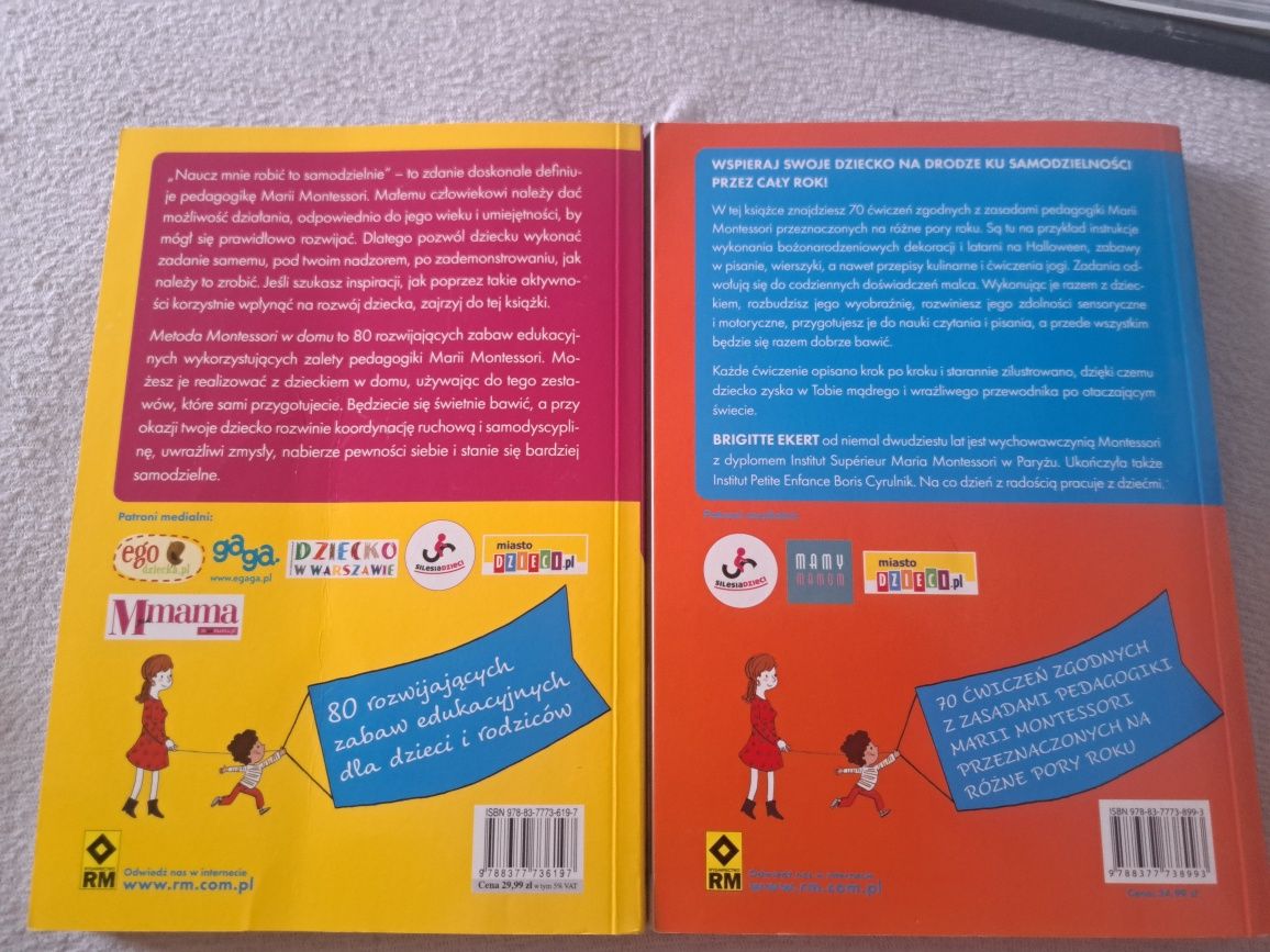 2 książki Metoda Montessori zabawy