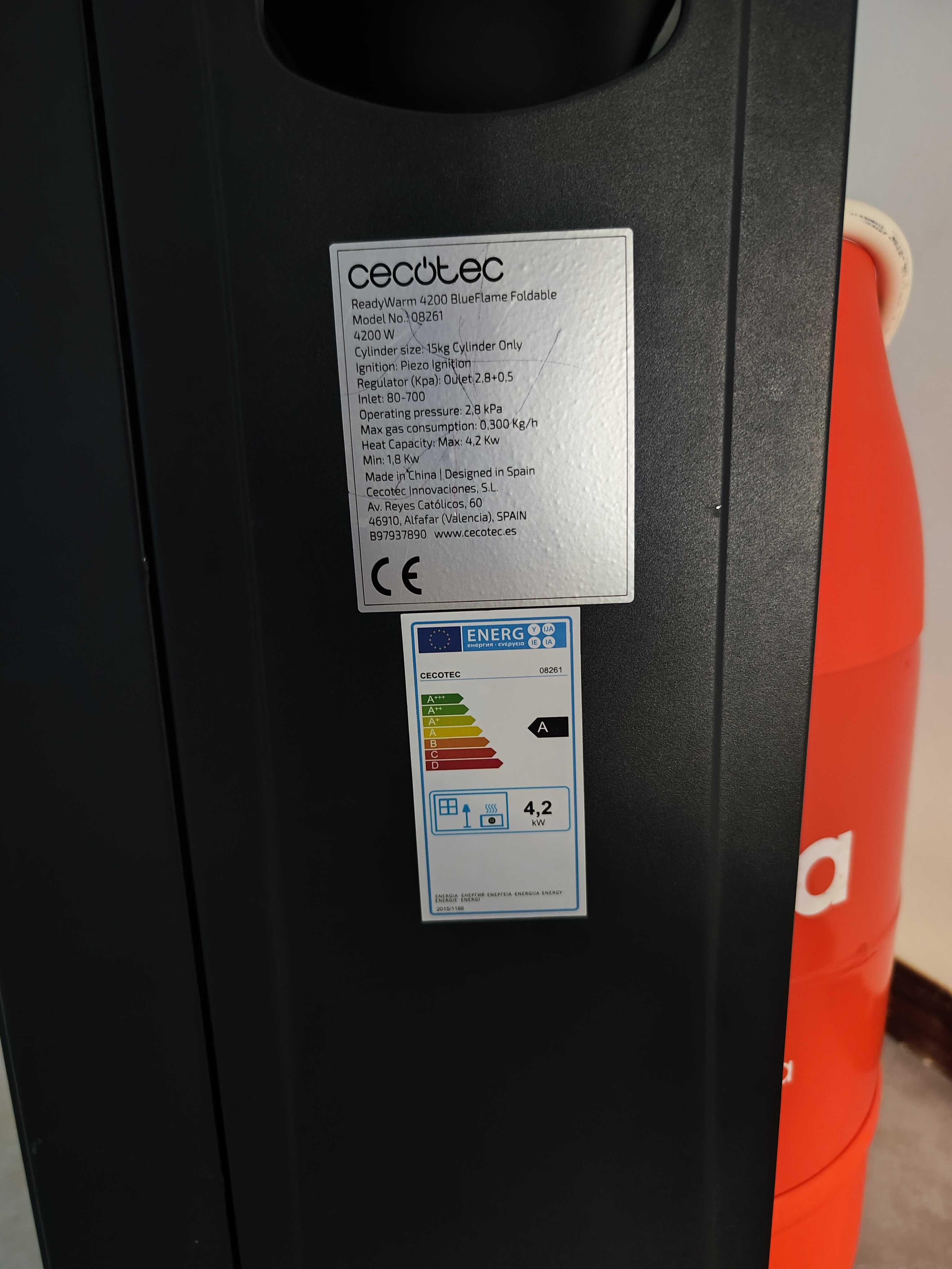 Aquecedor a Gás Cecotec ReadyWarm 4200 BlueFlame Foldable + Botija