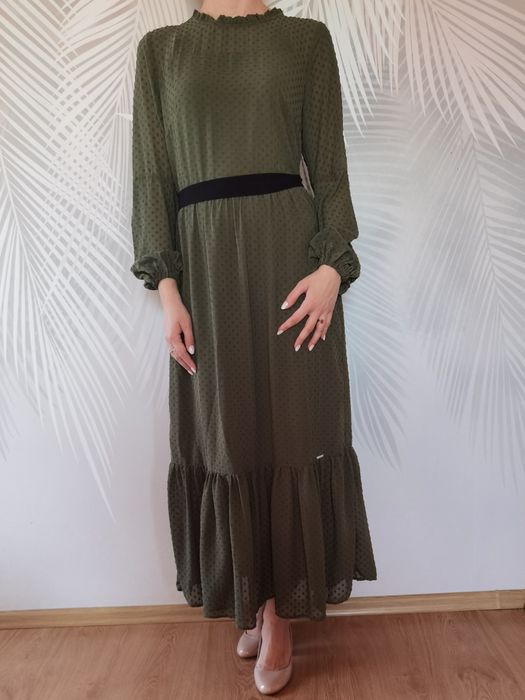 Monnari zielona długa sukienka M/38