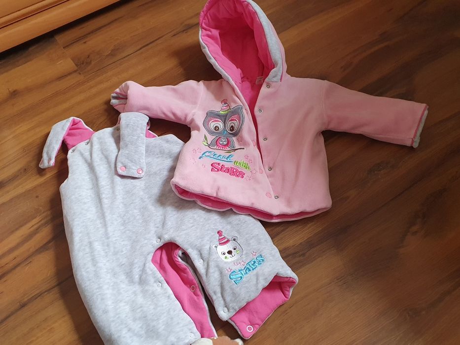 Komplet, bluzka + spodnie 68 rozpinany ciepły